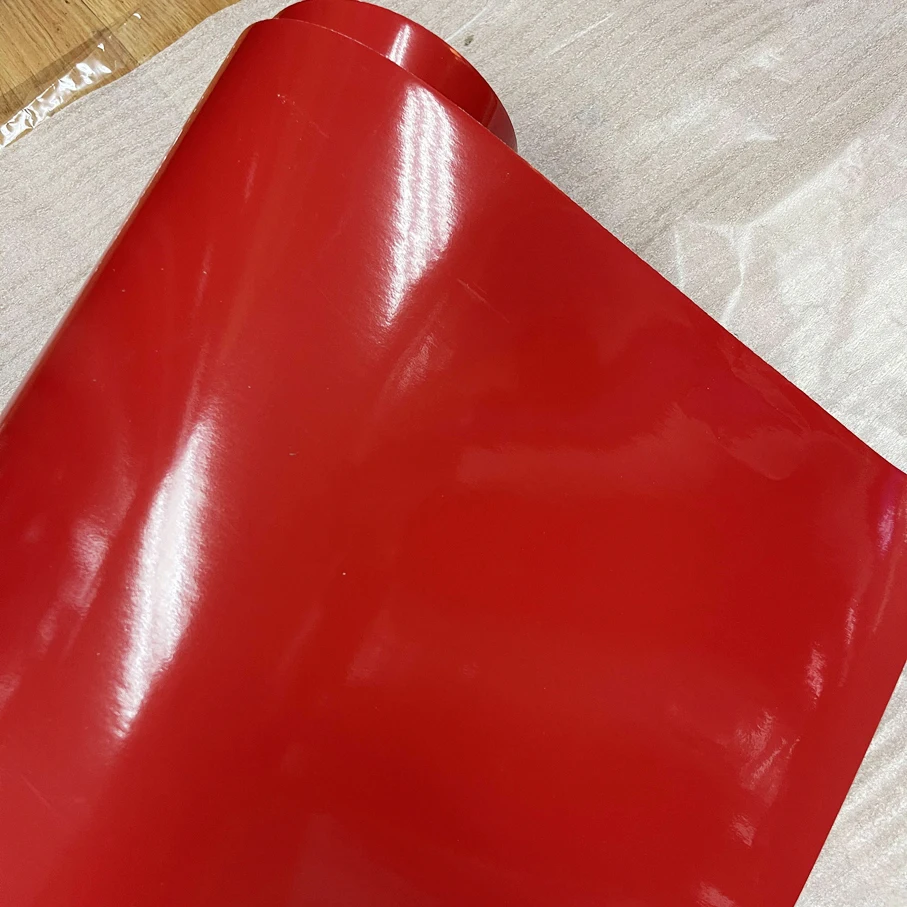 10/20/30/40/50*152CM Black red Glossy Vinyl Film Gloss Glossy Car Wrap Foil Sticker With Air Bubble Free Motorcycle Car Wrapping