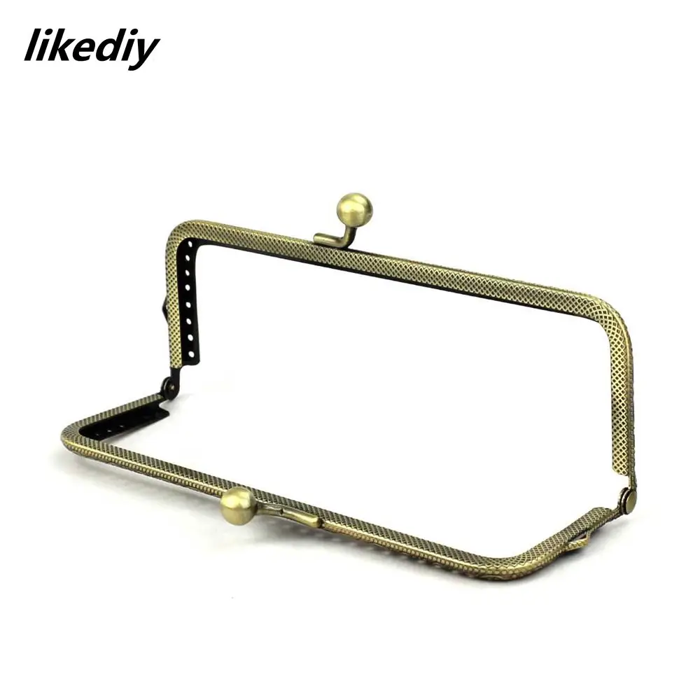 10 Pcs/Lot 15 CM Antique Bronze Square Metal Purse Frame Carved Kiss Clasp Bag Accessory