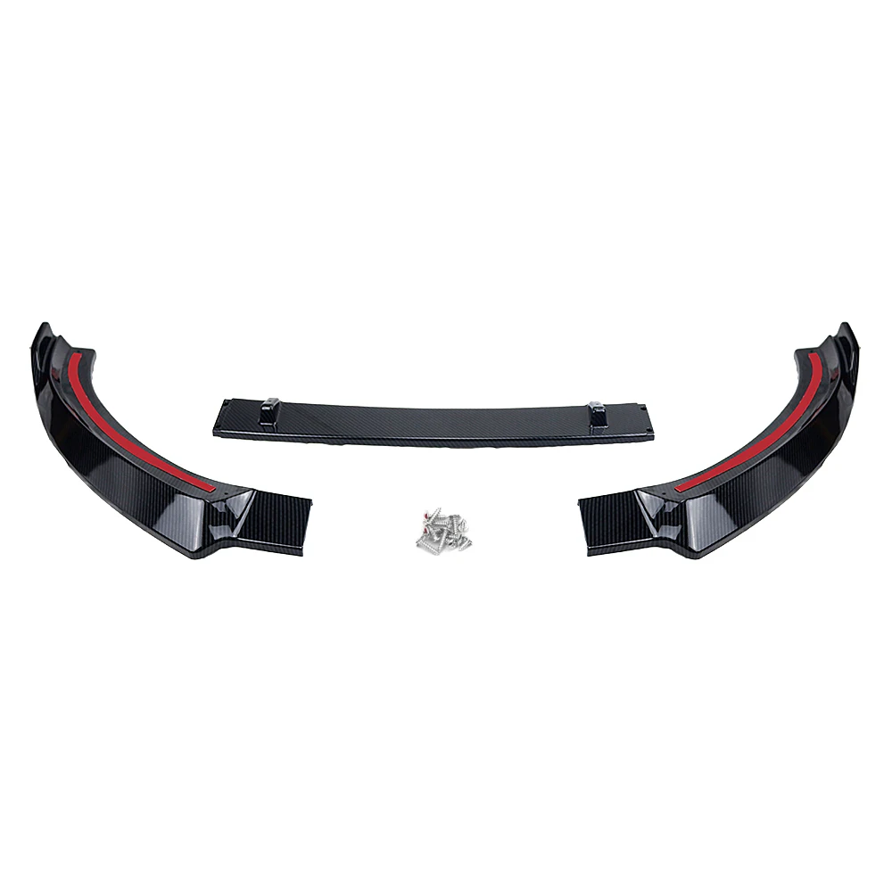 Front Bumper Spoiler Lip For Audi A3 S-Line S3 8V 2017 2018 2019 2020 Sport Carbon Fiber Look/Gloss Black Lower Splitter Blade