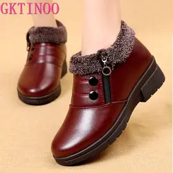 GKTINOO stivali da donna 2024 moda stivali da neve impermeabili scarpe da donna Casual leggero alla caviglia stivali invernali caldi in morbida pelle