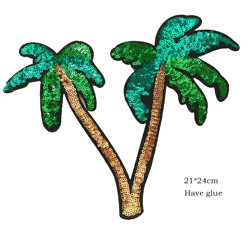 Embroidery The cactus Coconut trees Mend Patch Badges Clothing Accessories Wholesale Patches Iron on Patches for Clothing