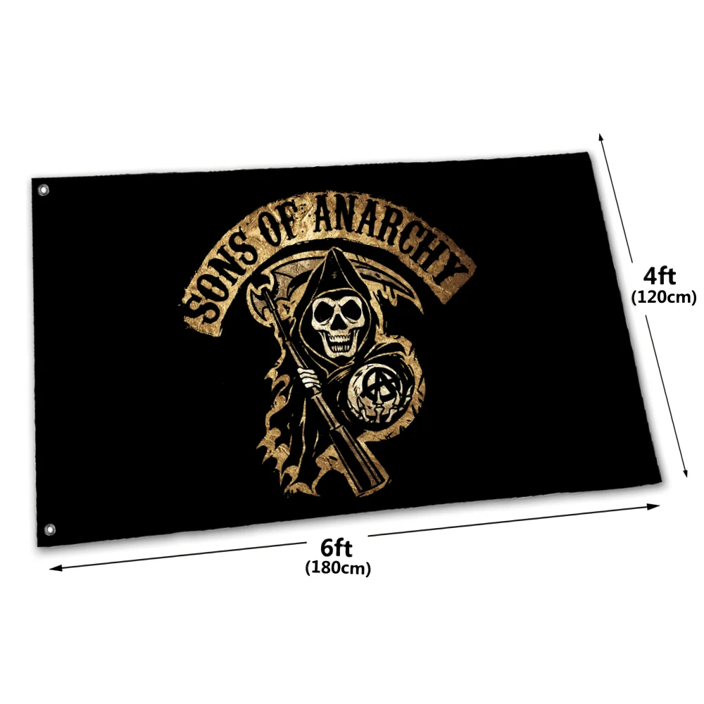 Sons of Anarchy Banner Flag 120*180cm 90*150cm Patterns And Sizes Can Be Customized