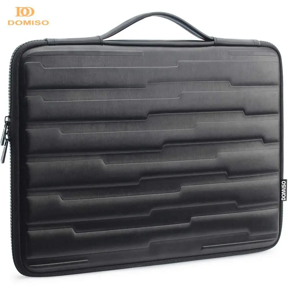 Domiso-bolsa para laptop, 10, 13, 14, 15.6 polegadas, resistente ao choque, com alça, capa protetora, compatível com macbook, dell, hp, lenovo, black