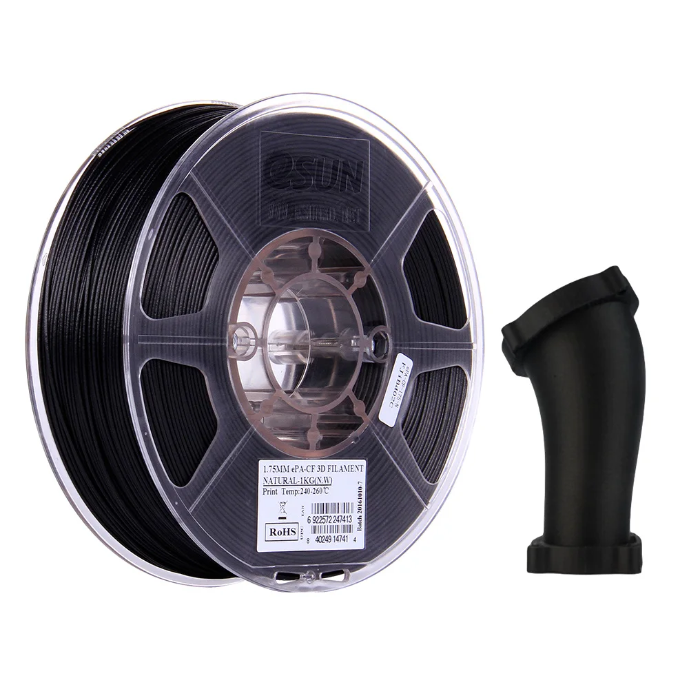 eSUN Carbon Fiber Filled Nylon Filament PA-CF 1.75mm 3D Printer Filament,1KG 2.2LBS Spool 3D Printing Filament for 3D Printers