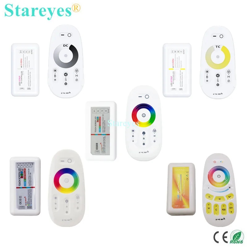 2.4G RF Remote Controller Touch Screen Remote Control Single color dimmer CCT RGB RGBW RGBCCT LED strip Wireless receiver