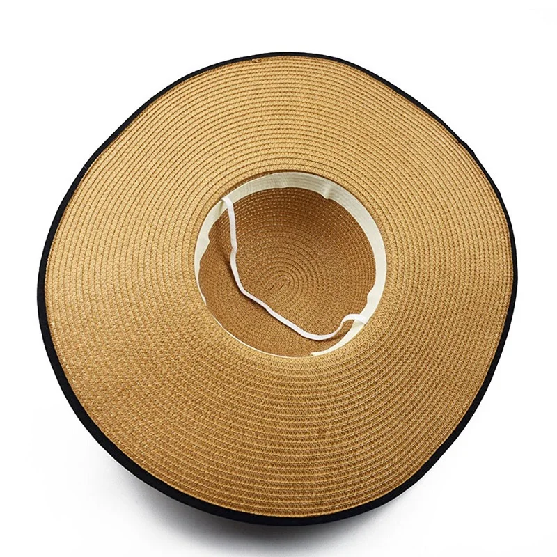 Summer Straw Hat Women Big Wide Brim Beach Sun Hat Straw Floppy Sun Block UV Protection Hat Bohemia Cap