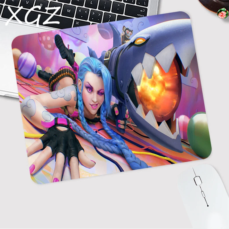 

Jinx League of Legends Mouse Carpet Gamer Girl Table Computer Mouse Pad Gaming Pad Mice 22x18cm 25x29cm Anime Deskpad Rubber Mat