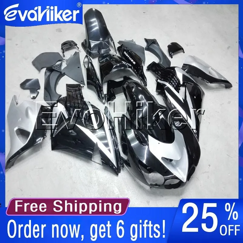 Custom motorcycle plastic cover for ZX-14R 2006-2016 07 08 09 10 11 12 13 14 15 silver black ABS fairing Injection mold+gifts