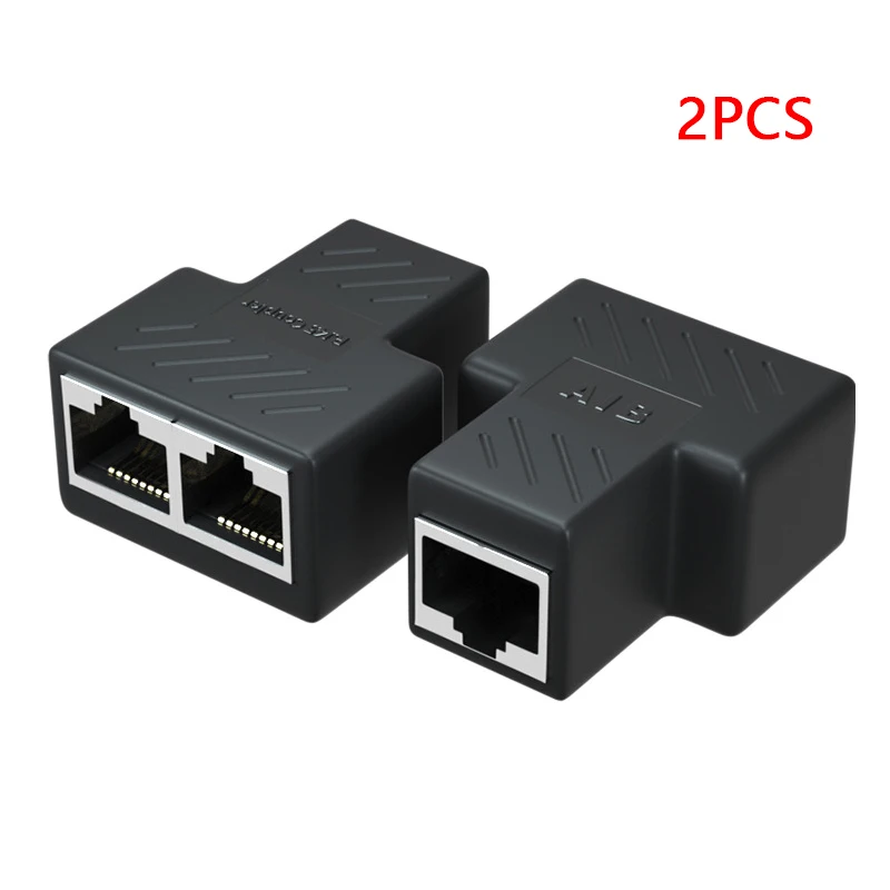 

Переходник-разветвитель Ethernet RJ45 (гнездо) для маршрутизатора, ПК, ноутбука, IP-камеры, ТВ-приставки, 2 шт.