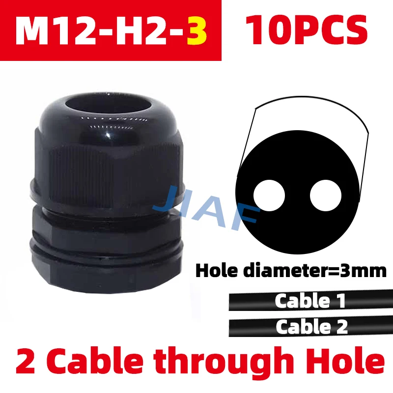 10PCS More Holes Waterproof Plastic Cable Gland M20*1.5 With Tow Holes M25*1.5 Nylon Gland M32*1.5 Black Grey Seal Joint M16 image 3