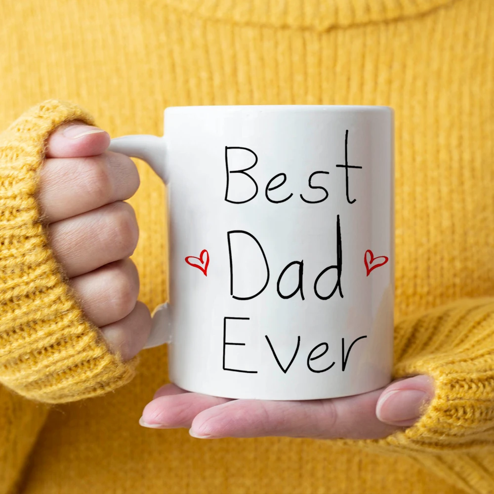 Best Dad Ever Mugs Papa Birthday Gift 11oz Ceramic Father Birthday Travel Beer Mug and Cup