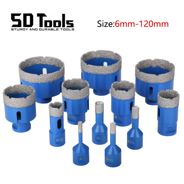 6-120mm gwint M14 lutowane próżniowo suche diamentowe rdzeń wiertniczy bity płytka ceramiczna frez granit marmur porcelana cegła wiertarka