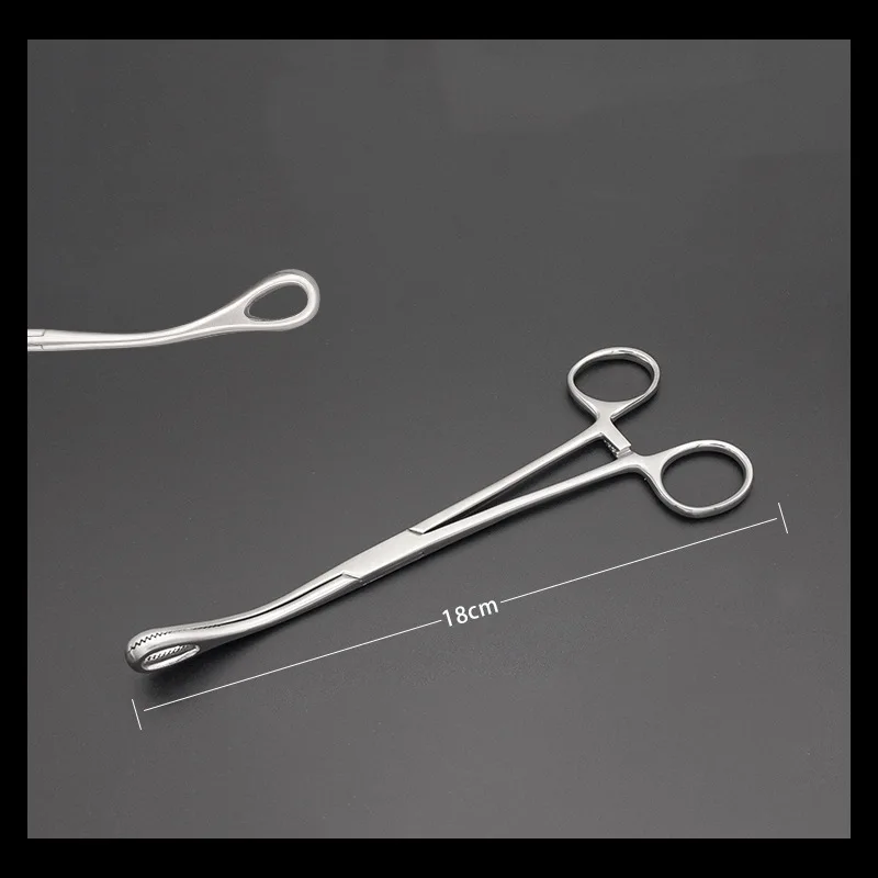 สแตนเลสสตีลฟองน้ำคีมรอบไข่คีมเนื้อเยื่อศัลยกรรมผ้าฝ้ายคีมรูปไข่คีม Holding Forceps ปากมดลูก Force