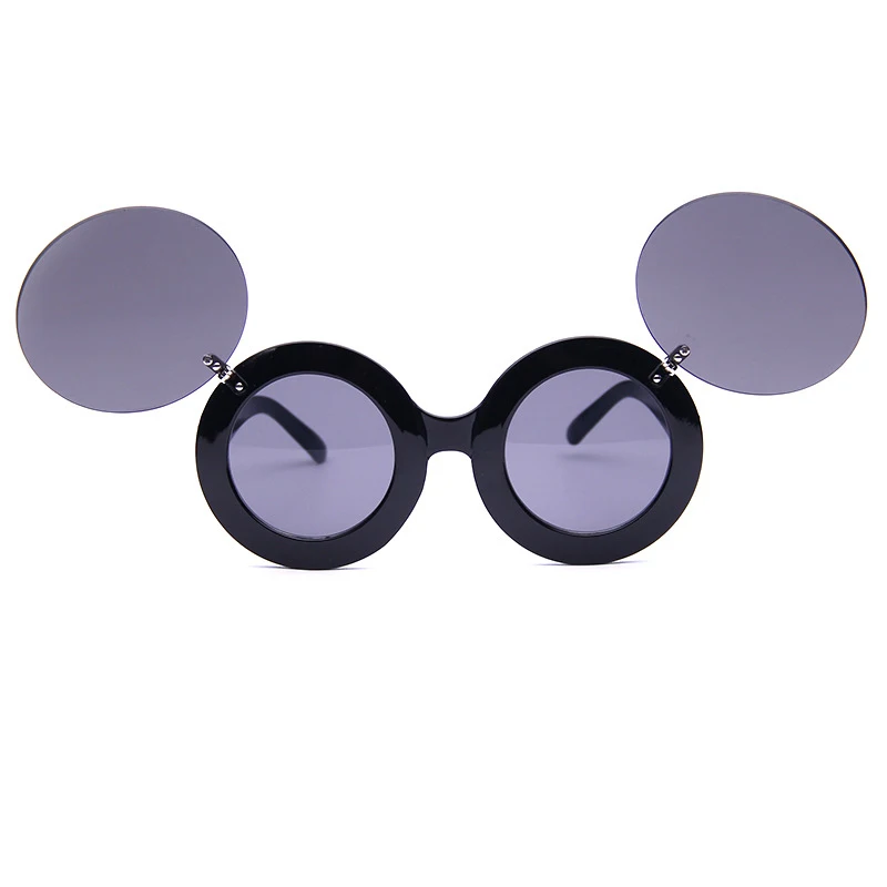New Lady mouse Round Flip Up Paparazzi Shades Gaga Party Sunglasses Glasses