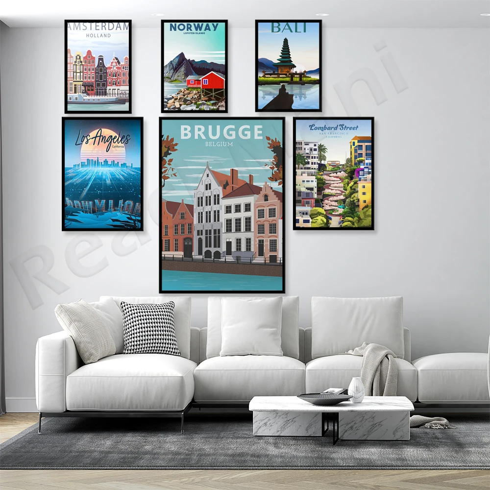 Calle Lombard, Islas Lofoten, Noruega, Arquitectura de Palm Springs, Bruges, Bali, Parque Nacional del Gran Cañón de Arizona, artículo de viaje