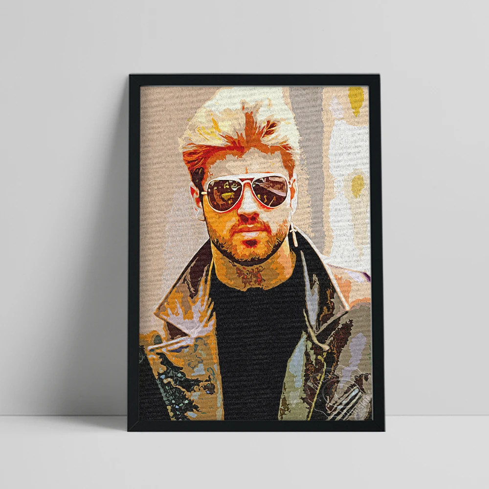 English Singer-Songwriter George Michael Poster, Music Star Wall Art, Portrait Watercolour Prints, Minimalism Michael Home Decor