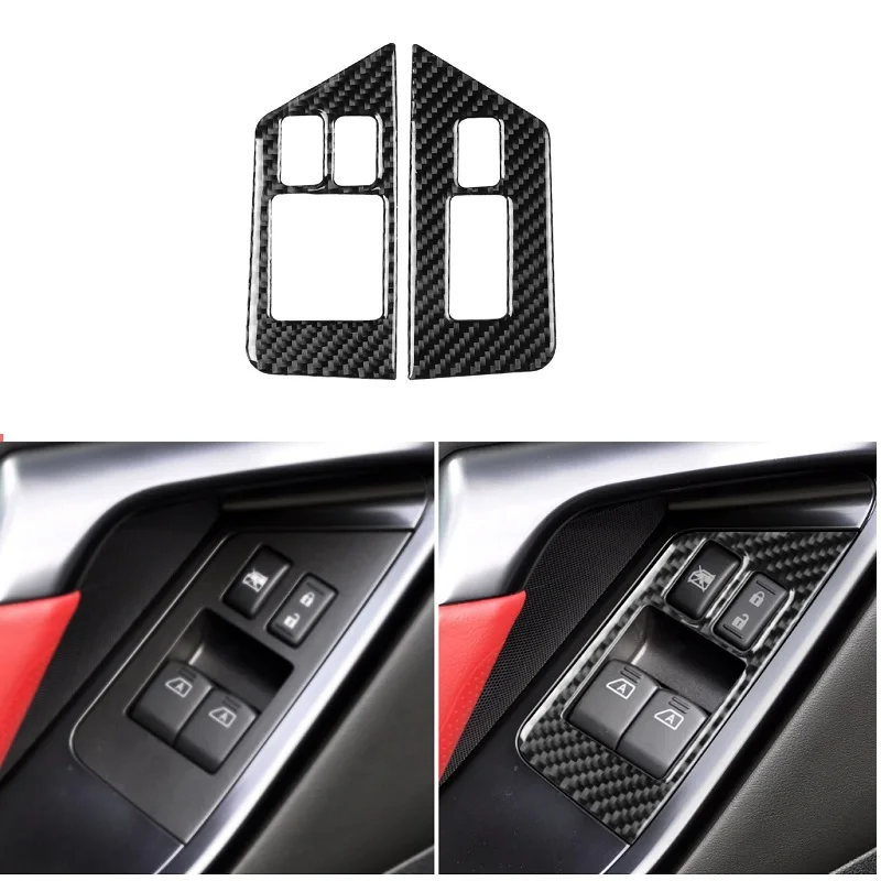 

2Pcs/Set Car Window Switch Trim Cover Panel Carbon Fiber Fit For Nissan GTR R35 2008 2009 2010 2011 2012 2013 2014 2015 2016