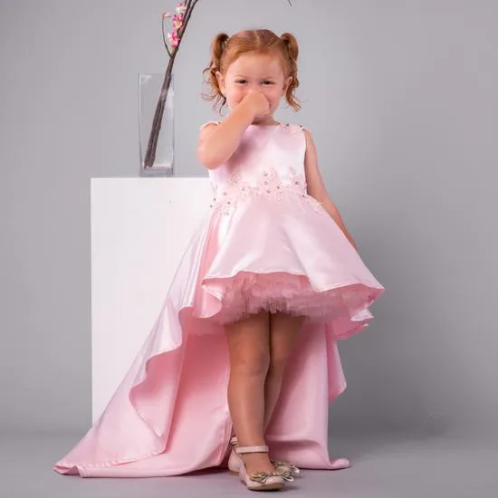 

A-Line Fluffy Pink Flower Girl Dress for Wedding Princess Birthday Party Gown Kid Size 9M-14Y Photoshoot