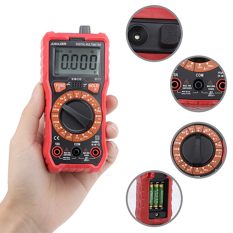 JCD di Saldatura kit di ferro con Multimetro Digitale Auto Che Vanno 6000 conta AC/DC 80W 220V Temperatura Regolabile saldatura saldatura