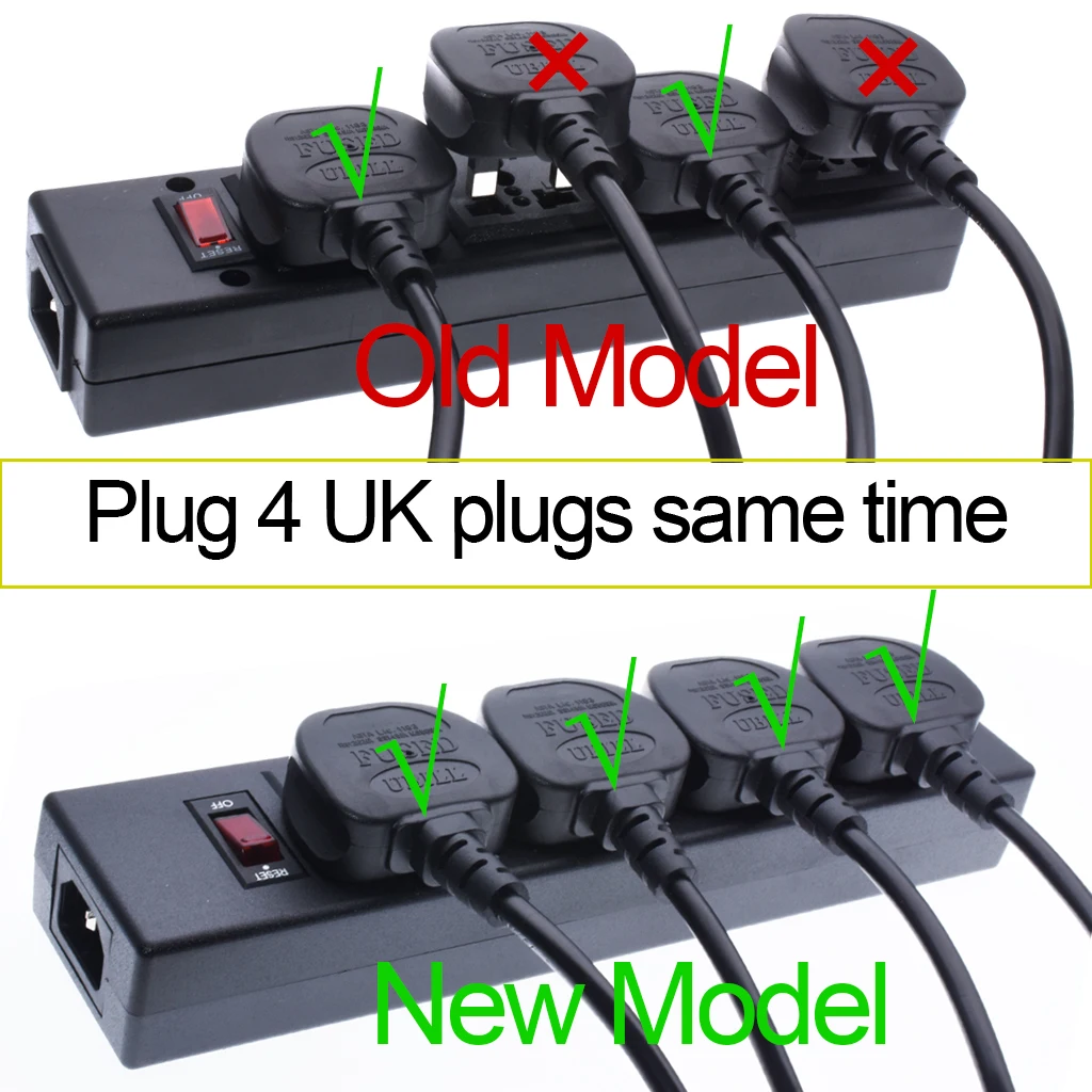 4-Outlet Universal socket with overload protector and safety door,Surge Protector 4 Ways PDU power strip Outlet extend