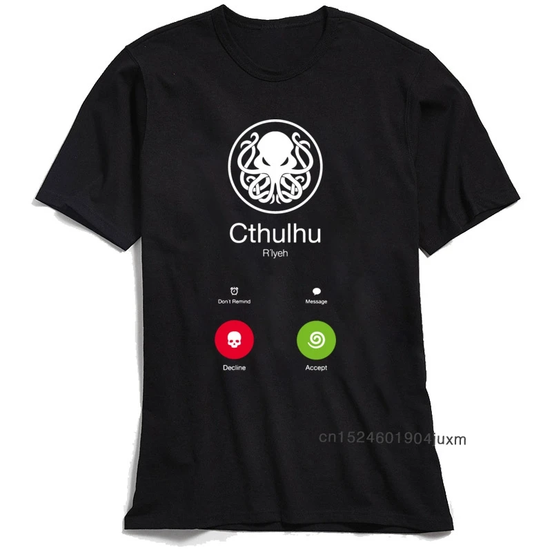 Camiseta de CALL OF CTHULHU para hombre, camisa 100% de algodón de diseñador novedoso, Tops Geek divertidos de verano, camisetas de pulpo Swag