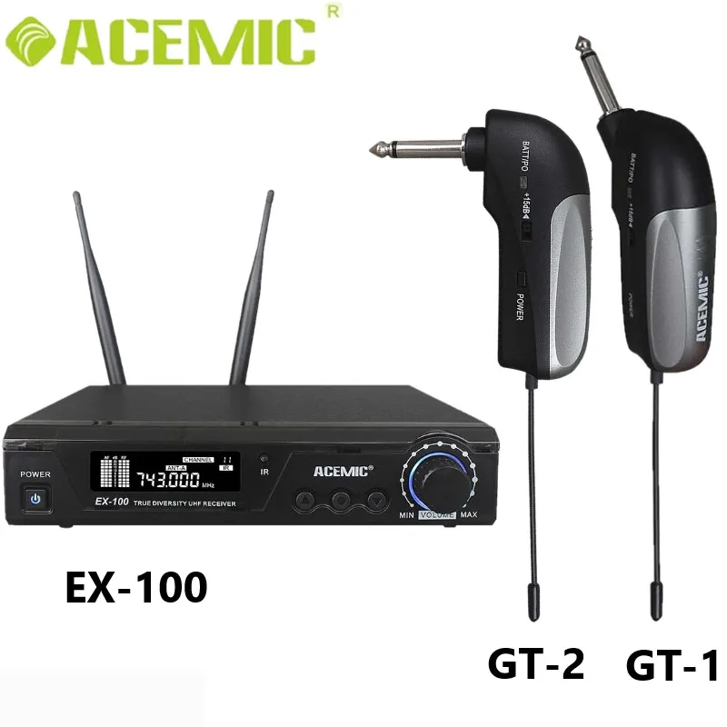 ACEMIC EX-100/GT-2 90-degree angle Wireless Instrument microphone Electric Guitar Bass Keyborad Drums Violin Electric Instrument