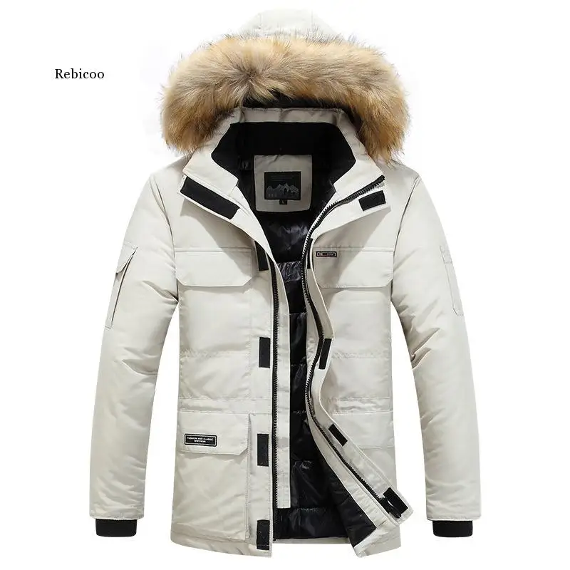 Winter Parka Mannen Thicken Coat Fur Hooded Warm Houden Jas Overjas Mannen Windjack Grote Zakken Parka Jas 5Xl 6Xl