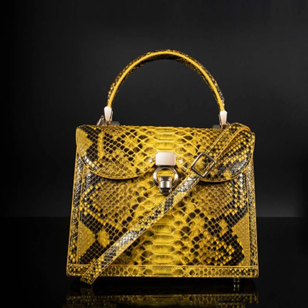 huilong New python skin f spring 2021  fashion  Female bag  handbag  fashion leisure women bag snake skin women handbag