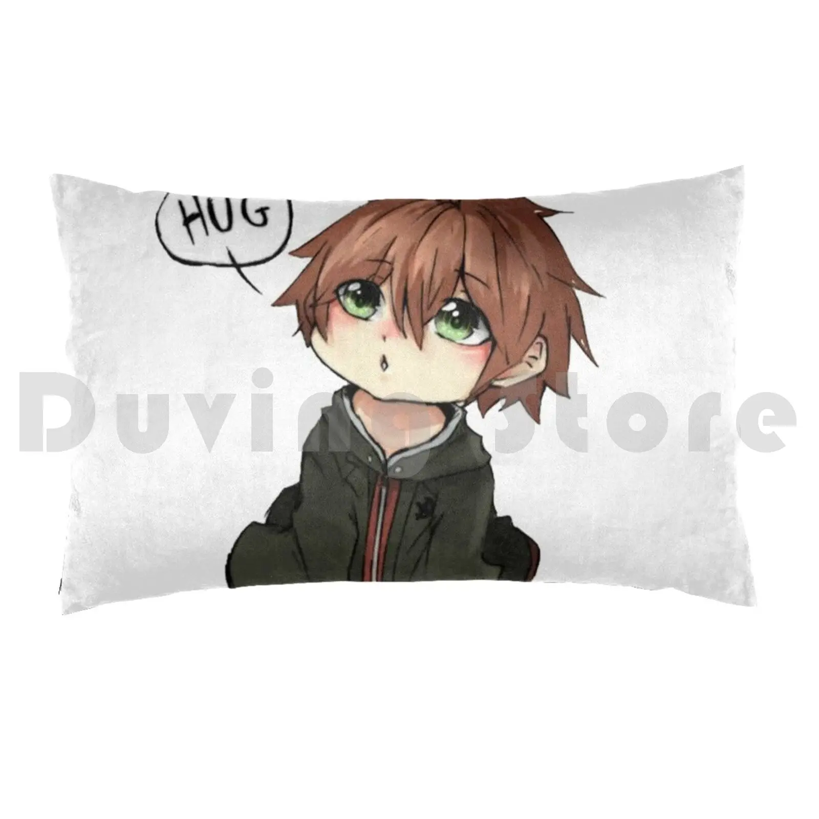 Danganronpa Makoto Naegi Chibi Pillow Case Printed 35x50 Danganronpa Chibi Anime Video Game Makoto Naegi Junko