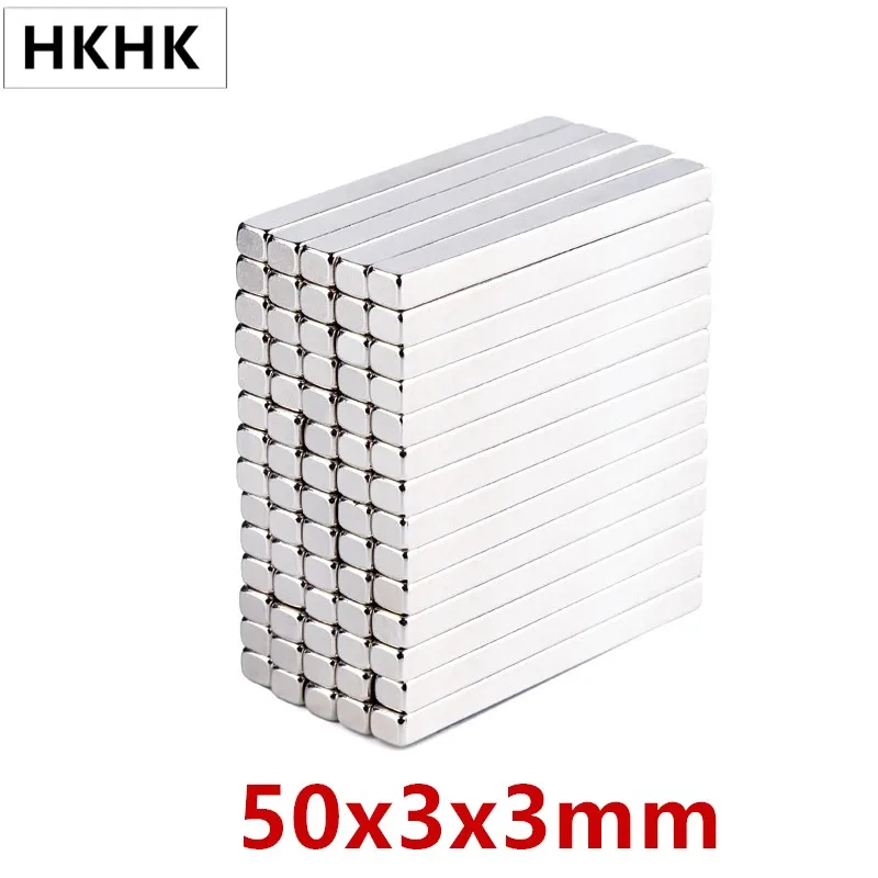 5 10 50 100pcs magnete Al Neodimio 50x3x3 forte mm terra Rara a magnete permanente 50x3x3 magnete di NdFeB 50x3x3