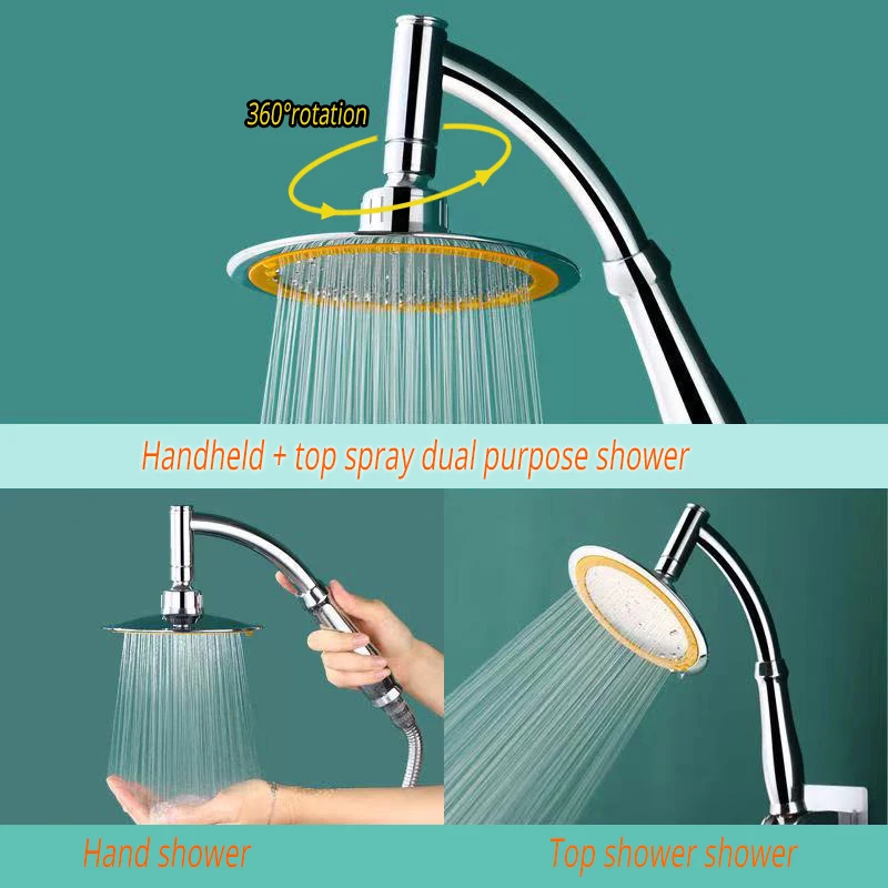 

Pressurized Shower Head Adjustable 2 Mode Bathroom Shower Head Large Rainfall Shower High Pressure Hand Held Shower Bathroom