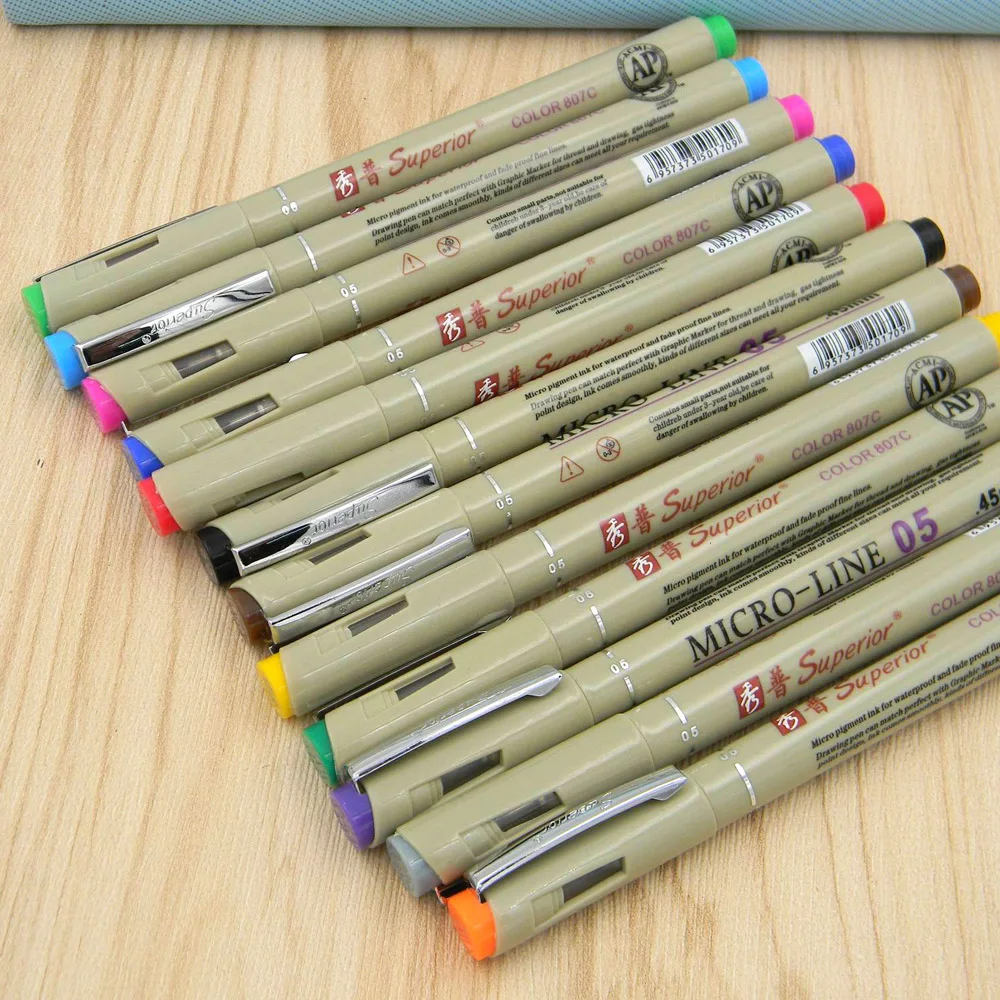 1pc colors Drawing Art marker pen design sketch micron fine point pen 0.5mm fineliner Drawing Painting Stationery Supplies