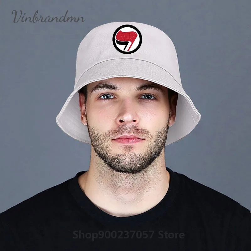 ANTIFA Antifascist Anarchy Anarchist Fisherman Hat peace Flag 3D symbol Fashion Print Gorros Fishing Fisherman Hat