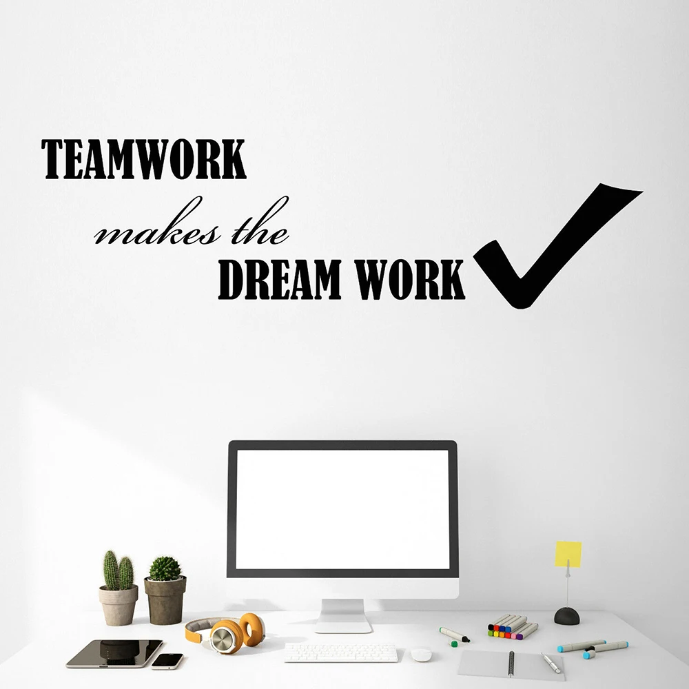 

Motivation Quote Wall Decal Teamwork Words Vinyl Wall Stickers for Office enterprise Interior Wall Decor Removable Mural X750