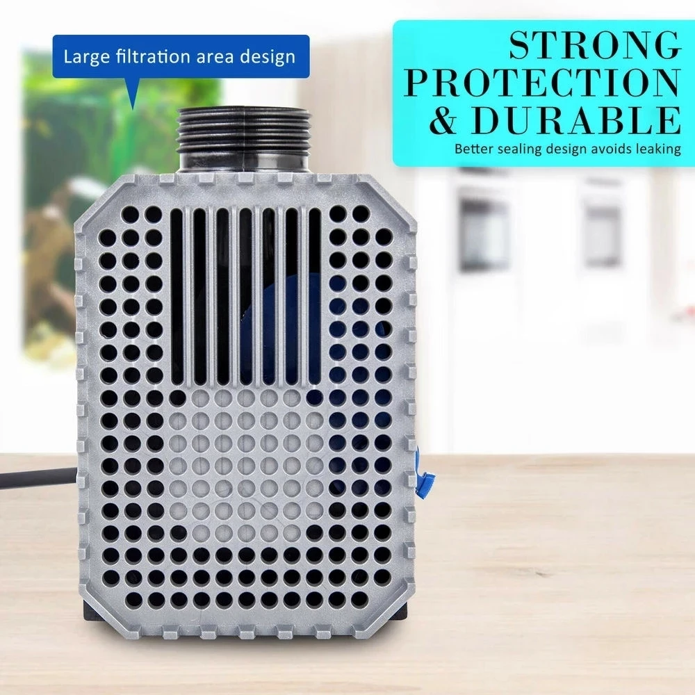 Ultra Quite Submersible Aquarium Water Pump for Fish Tank Fountain Garden Pond Rockery Adjustable Water Filter Pump 1500-5000L/h