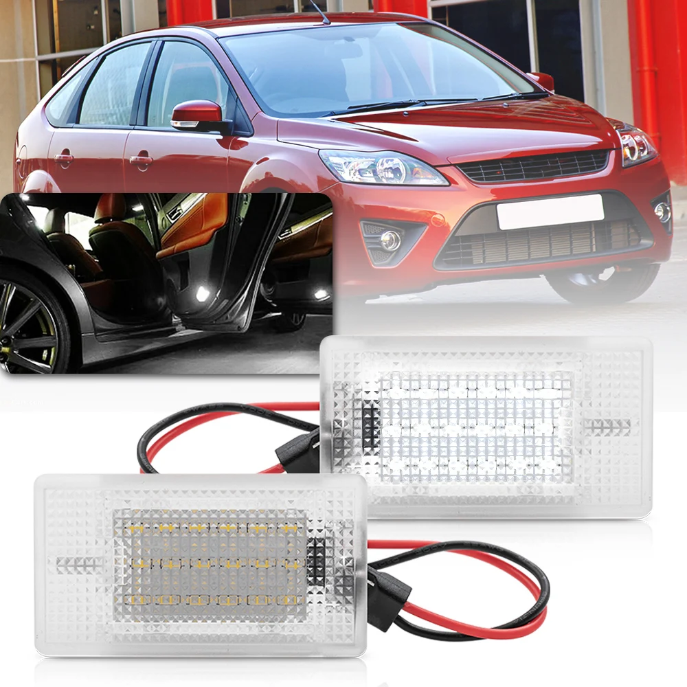 2pcs Car Footwell Luggage Trunk LED Compartment Light For Ford Focus Fiesta Mondeo MK1-MK5 Focus Fusion k Sierra Escort Orion