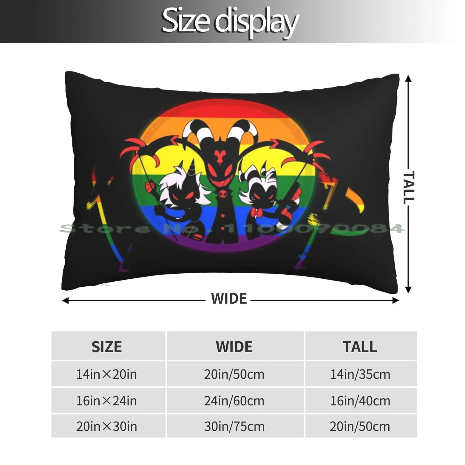 Pride I.m.p. Immediate Murder Professionals Logo ( Pride On Black ) Pillow Case 20x30 50*75 Sofa Bedroom Helluva Blitzo Millie