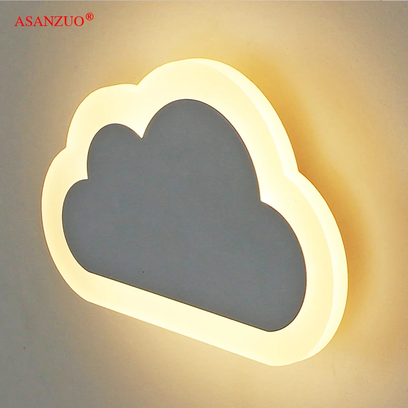 

Kids' bedroom decor clouds wall lamps Acrylic&Iron Luminaires living room Wall sconce AC85-265V Children's moon LED wall light
