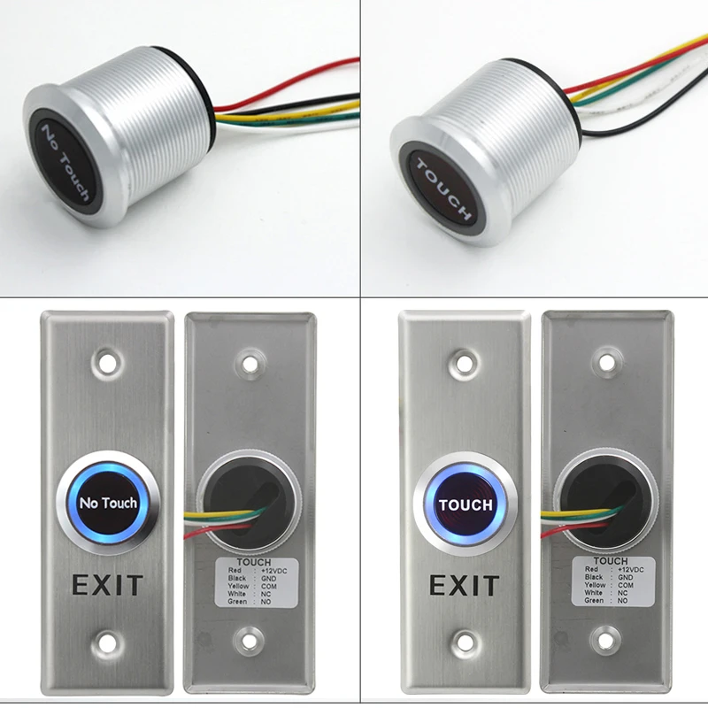 IP68 No Touch Sensor Exit Switch Induction Type Inductive Exit Release Button For Access Control With LED Indicator Light