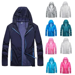Lato oddychająca jazda na rowerze Jersey wiatrówka mężczyźni kobiety Camping piesze wycieczki ubrania wędkarstwo polowanie UV kurtka Outdoor wodoodporna Jacke