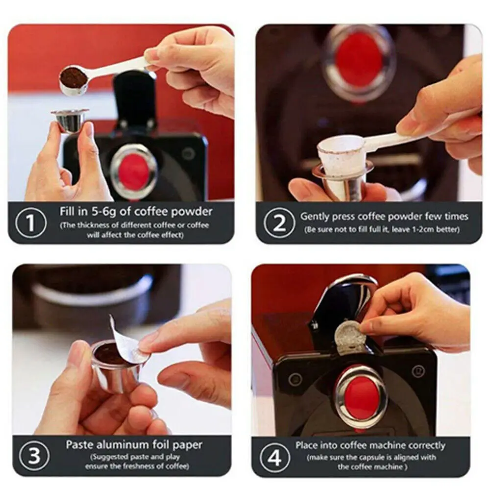 Refillable Nespresso Coffee Capsule Flim Sticker Refilling Stainless Steel Capsule Self Adhesive Aluminum Foil Brewer Lid