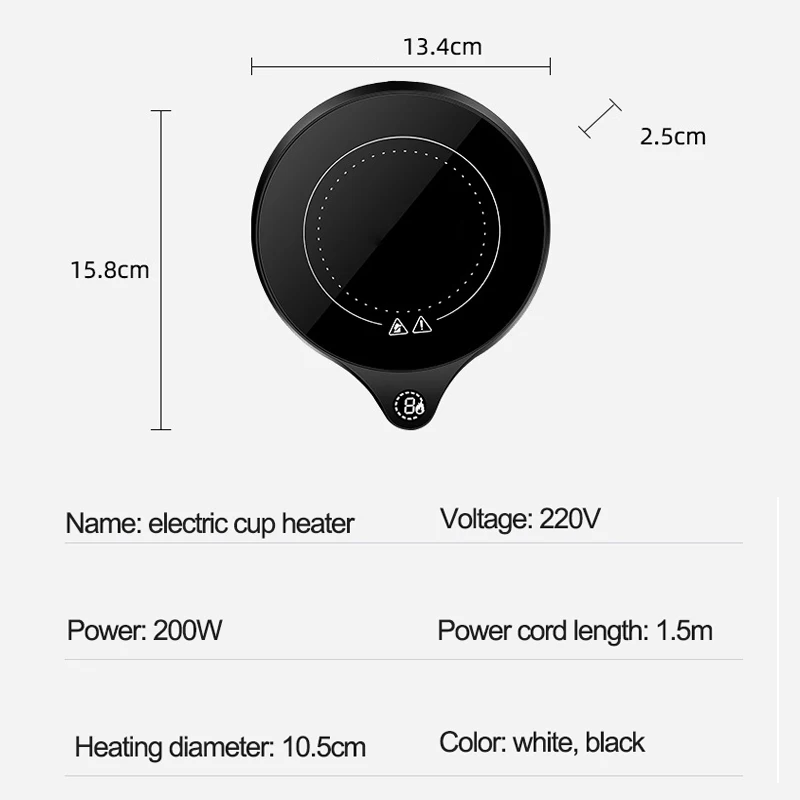 Podgrzewacz do kubków o mocy 200 W. Podgrzewacz do kubków 100°C Urządzenia do przygotowywania gorącej herbaty Podgrzewacz Coaster 5 biegów Podgrzewacze do filiżanek Kawa Mleko Herbata Podkładka grzewcza 110 V/220 V