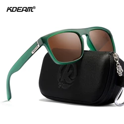 KDEAM 30 Colors Available Top Square Men's Sunglasses Polarized and UV400 Protection Translucent Glasses Frame Mirror Lense