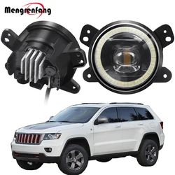 2 X Angel Eye Fog Light Assembly For Jeep Grand Cherokee 2011 2012 2013 Car LED Halo Ring Fog Daytime Driving Lamp DRL 30W 12V