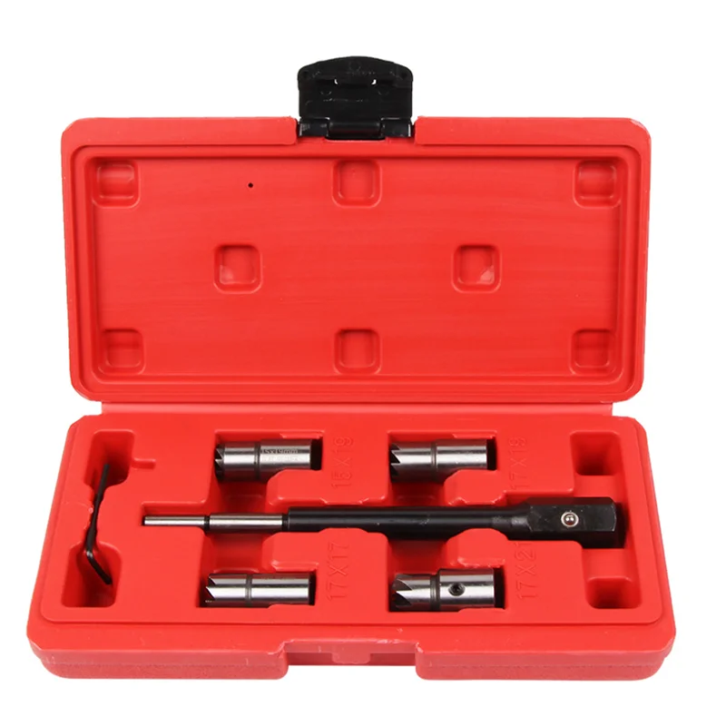 

5PCS Diesel Injector Seat Cutter Tool Set Cleaner Carbon Cutting Tool Kit