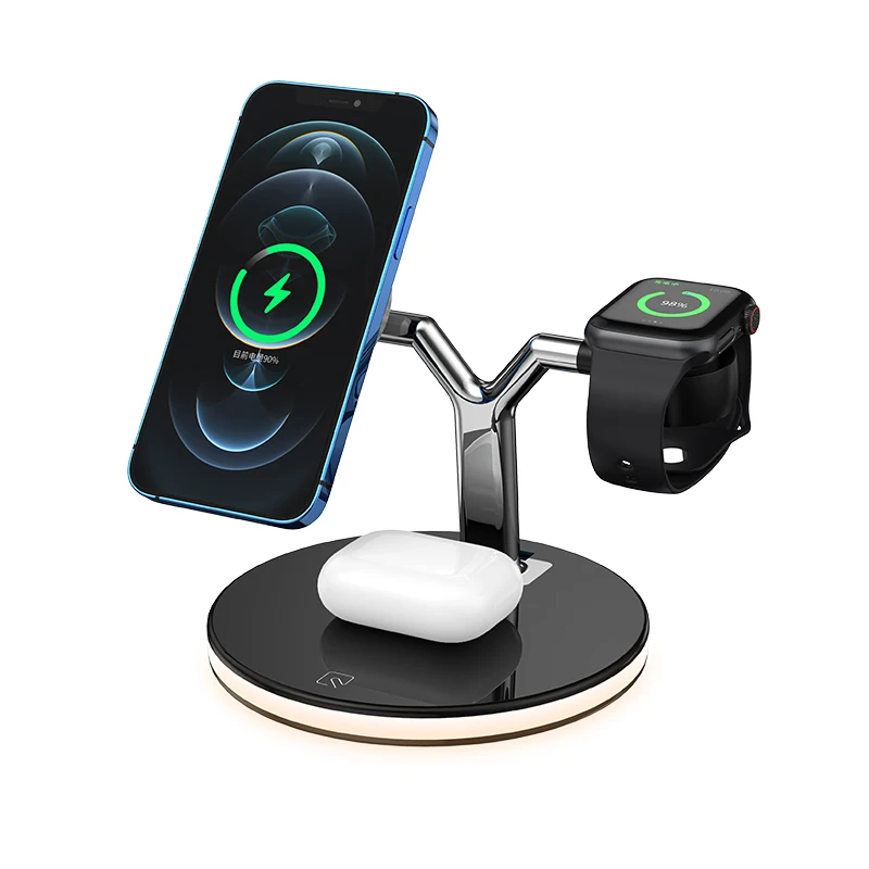 

HOJIWI 3 in 1 Magnetic Wireless Charger 15W Fast Charging Station for Magsafe iPhone 12 pro max Apple Watch Airpods pro DA04