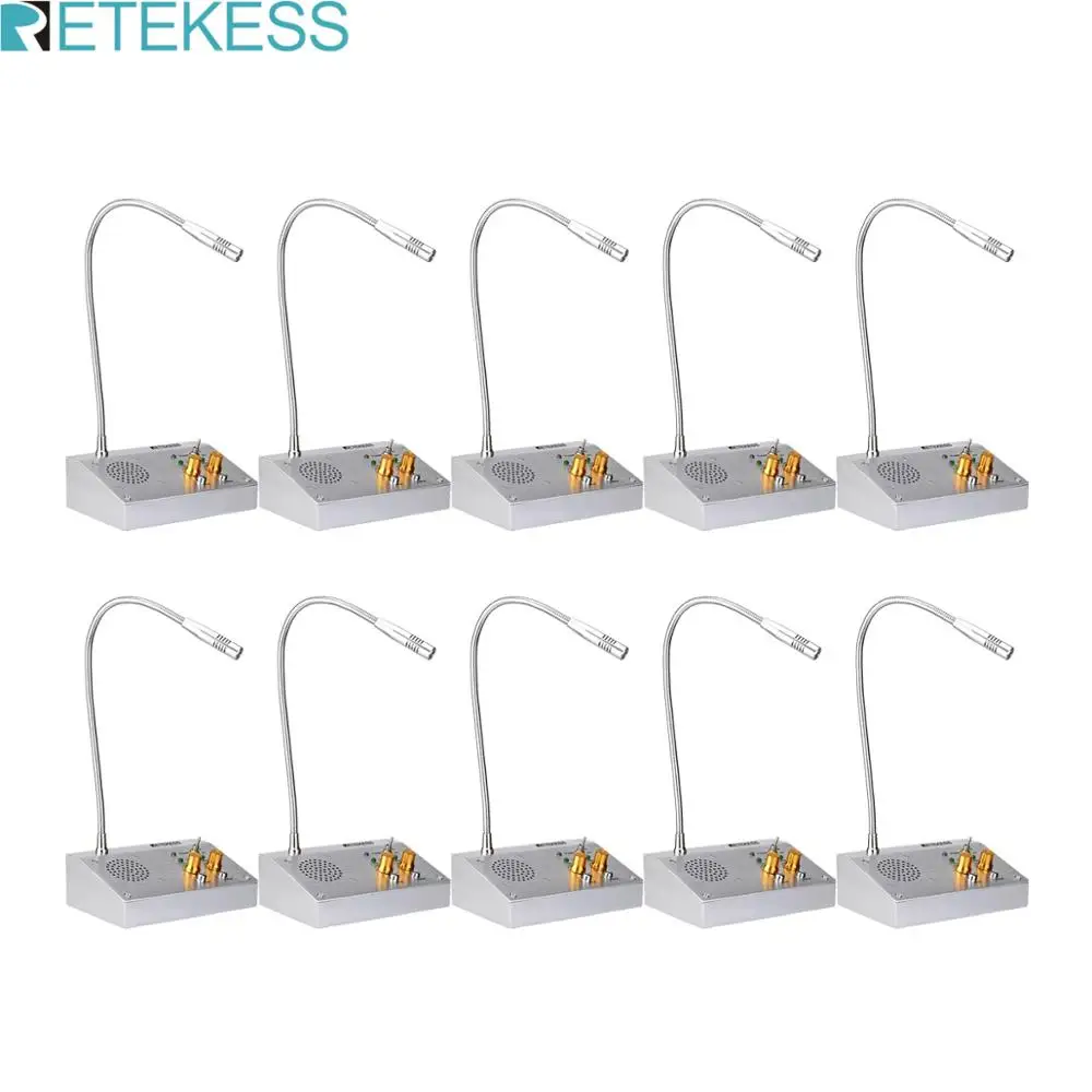 

RETEKESS 10Pcs TW103 2W Dual Way Window Counter Intercom System For Restaurant Bank Pharmacy Dining Hall Station Voice Speak