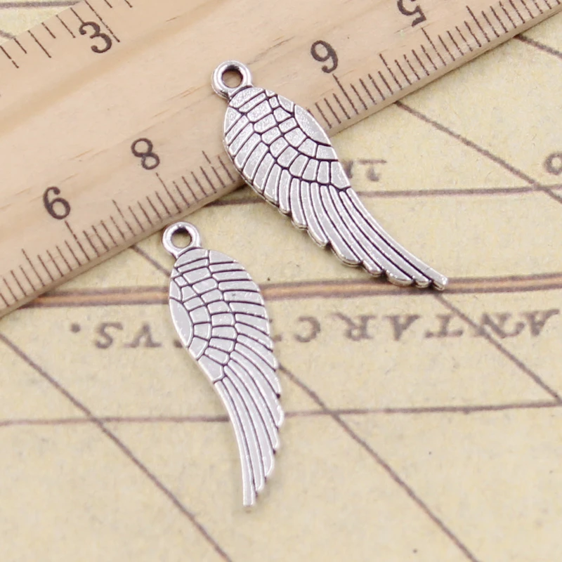 20 sztuk Charms Angel Wings 31x9mm tybetański srebrny kolor wisiorki antyczna biżuteria Making DIY Handmade Craft wisiorek