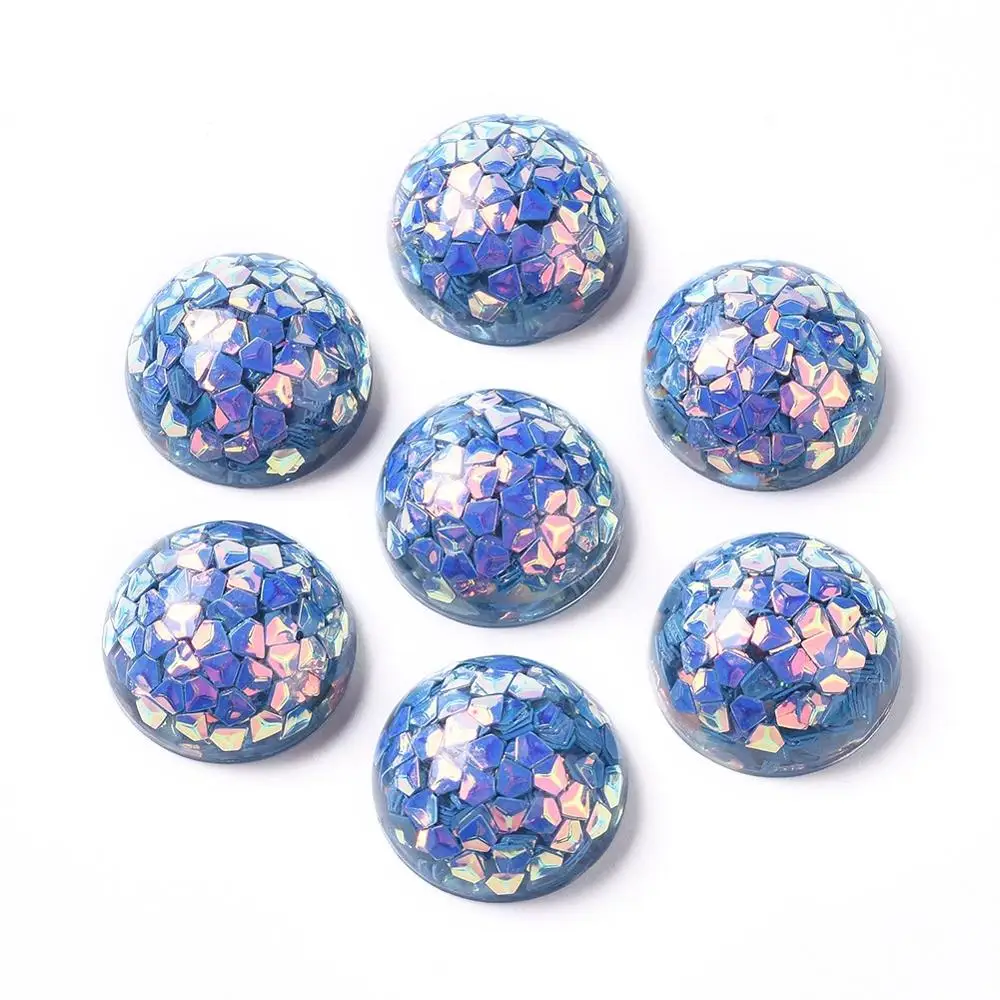 50pcs Resin Slime Charms Flatback Cabochons with Paillette for Crafts Scrapbooking Embellishments Party Making