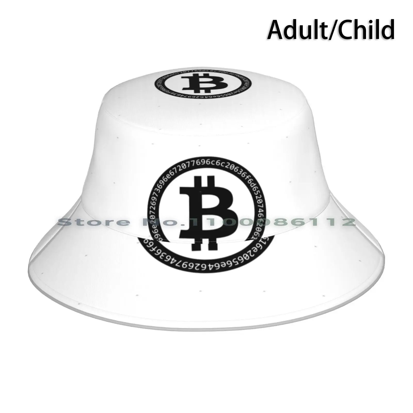 Bitcoin Logo And Hexacode Around Bucket Hat Sun Cap Financial Markets Financial Engineer Oil Equities Fx Forex Trading Index